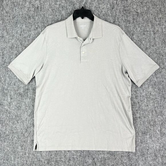 Lands End Shirt Extra Large Tall Mens Gray Traditional Fit Rugby Business Casual - Picture 1 of 11